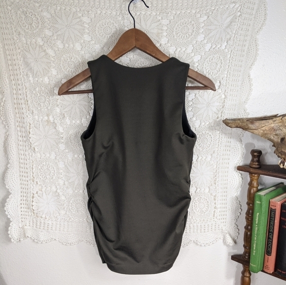 Athleta Tankini Women 34A XS Brown Swim Suit Tank Top Built In Bra Padded Modest - Picture 5 of 8